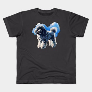 Cute Poodle Cloud Watercolor Artwork Kids T-Shirt